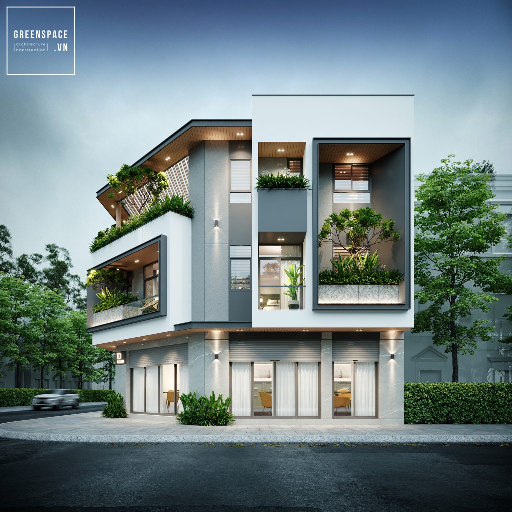 thiết kế biệt thự 2 mặt tiền