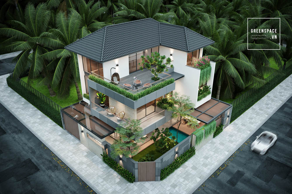 thiết kế biệt thự 3 tầng hcm