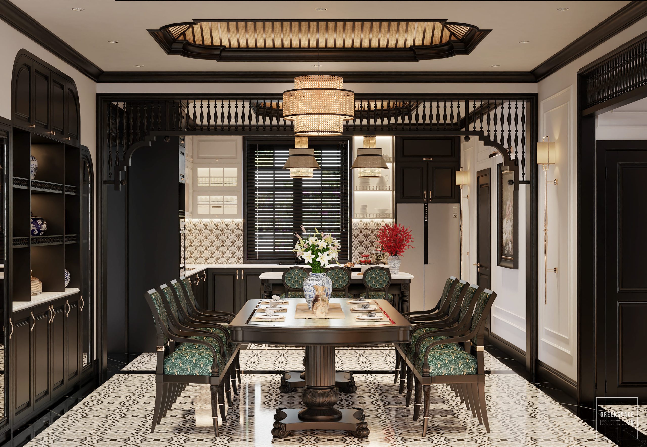 thiết kế nội thất biệt thự Indochine Bà Rịa Vũng Tàu 7
