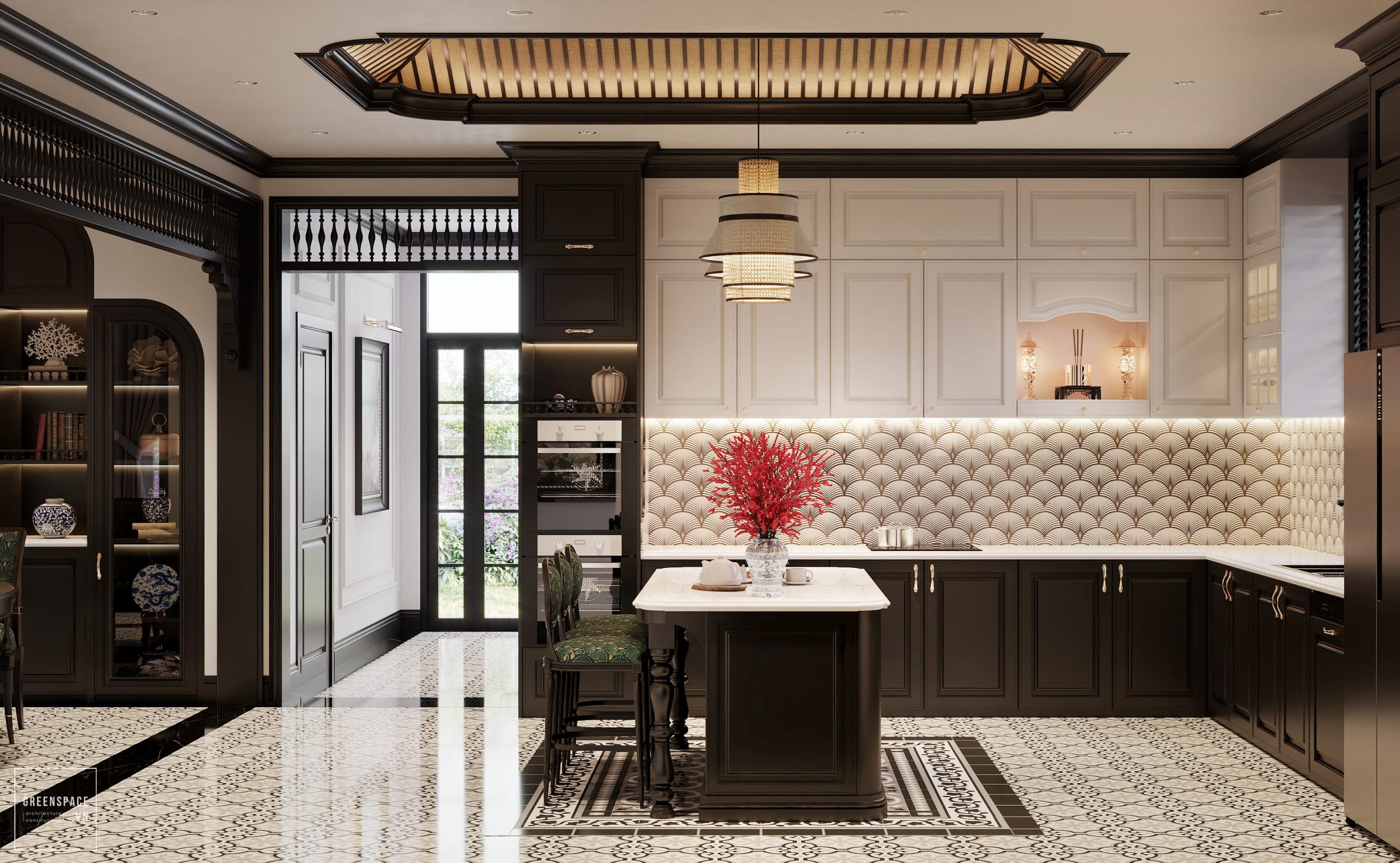 thiết kế nội thất biệt thự Indochine Bà Rịa Vũng Tàu 9