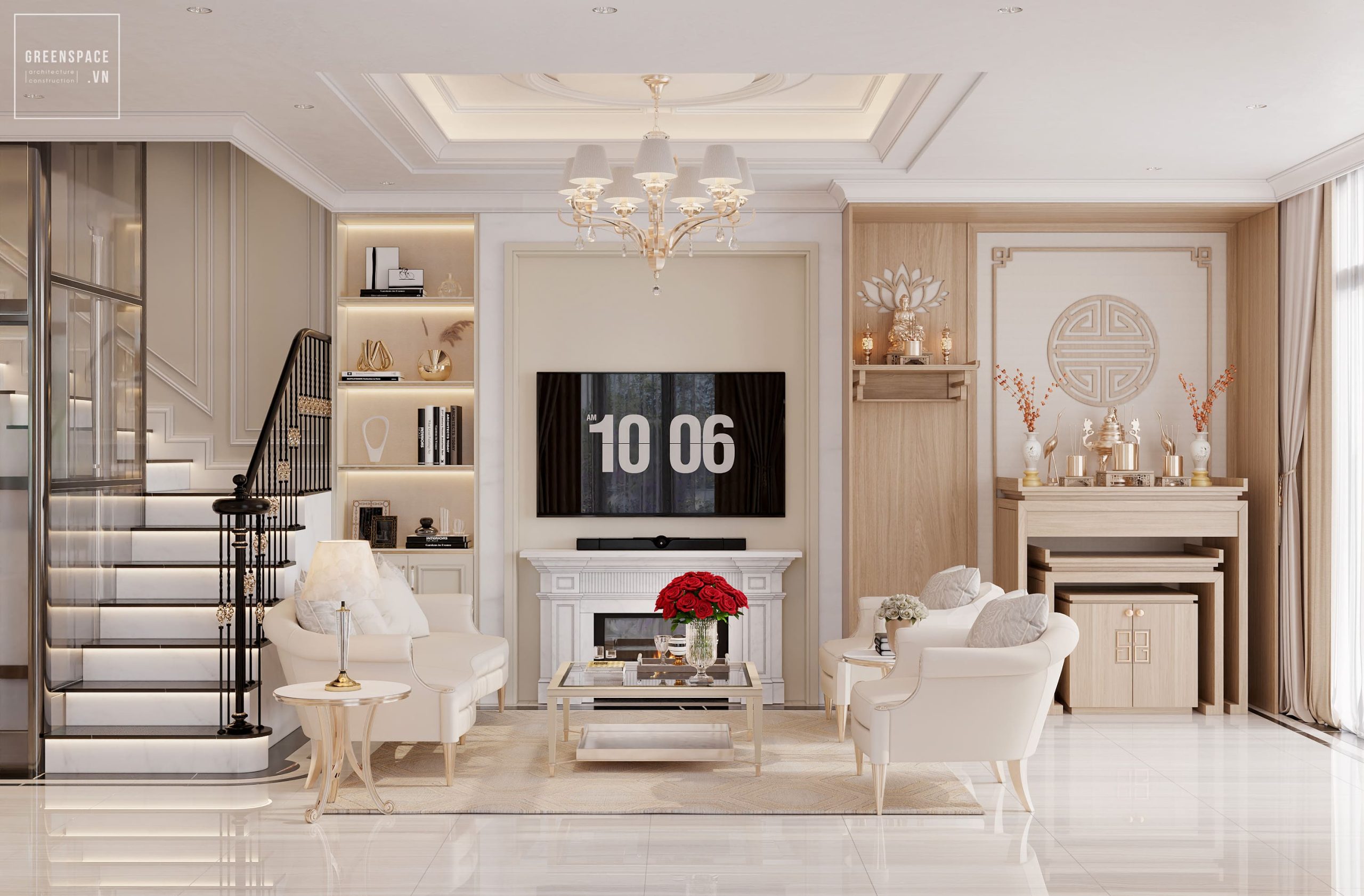 Thiết kế nội thất biệt thự Tân Cổ Điển tại Bà Rịa Vũng Tàu 1