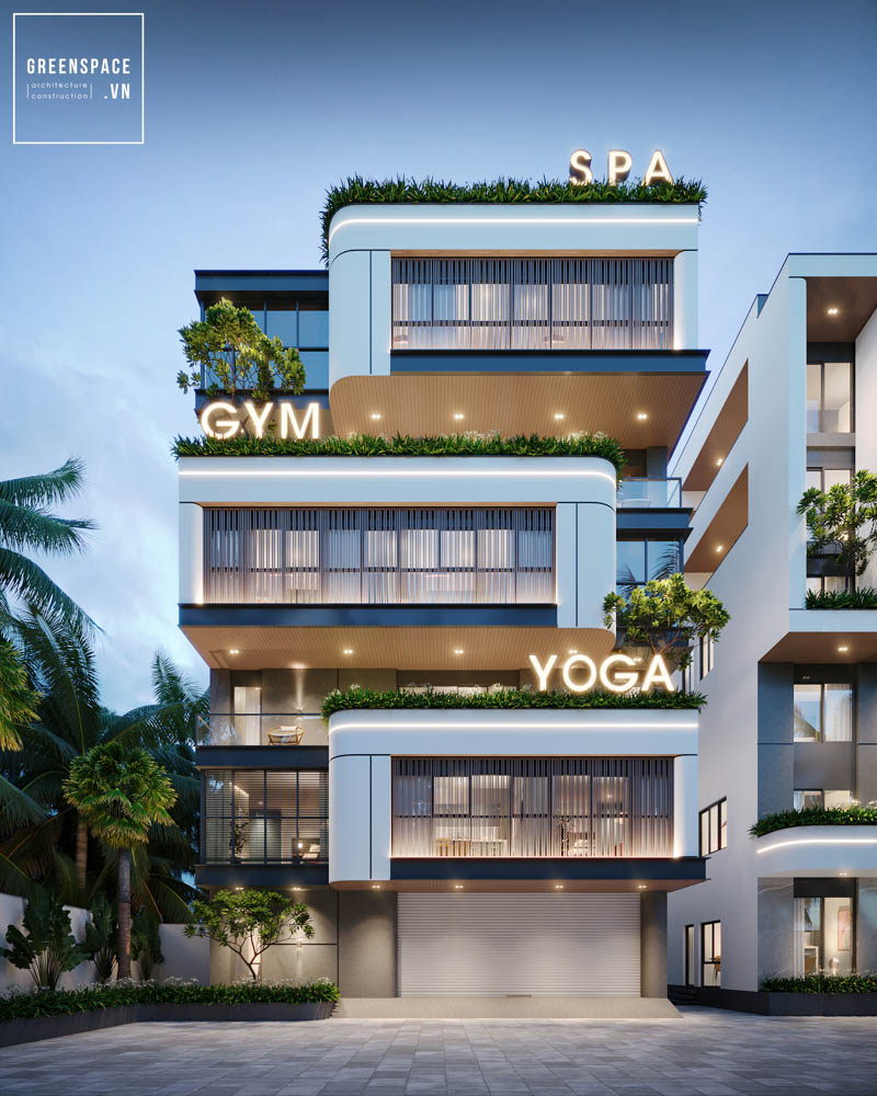 thiết kế spa 6 tầng phong cách hiện đại hcm